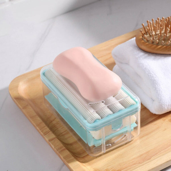 MAPPERZ Soap Dish with Drain Multifunctional Soap Dish Soap Cleaning Storage Foaming Box for Home Bathroom Kitchen Keep Soap Dry& Easy to Clean