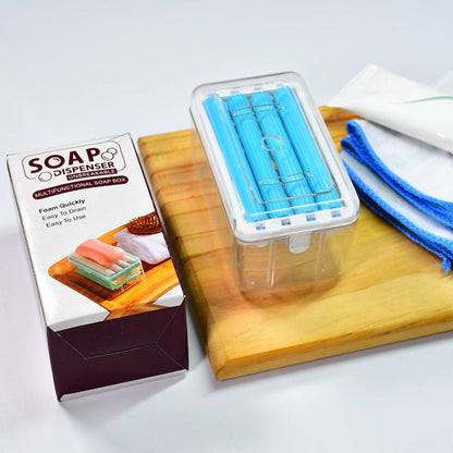 MAPPERZ Soap Dish with Drain Multifunctional Soap Dish Soap Cleaning Storage Foaming Box for Home Bathroom Kitchen Keep Soap Dry& Easy to Clean